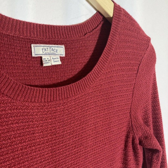 Fat Face Dresses & Skirts - FatFace US 2 Women’s Red Knit Sweater Dress 3/4 Sleeve Stretch Waist